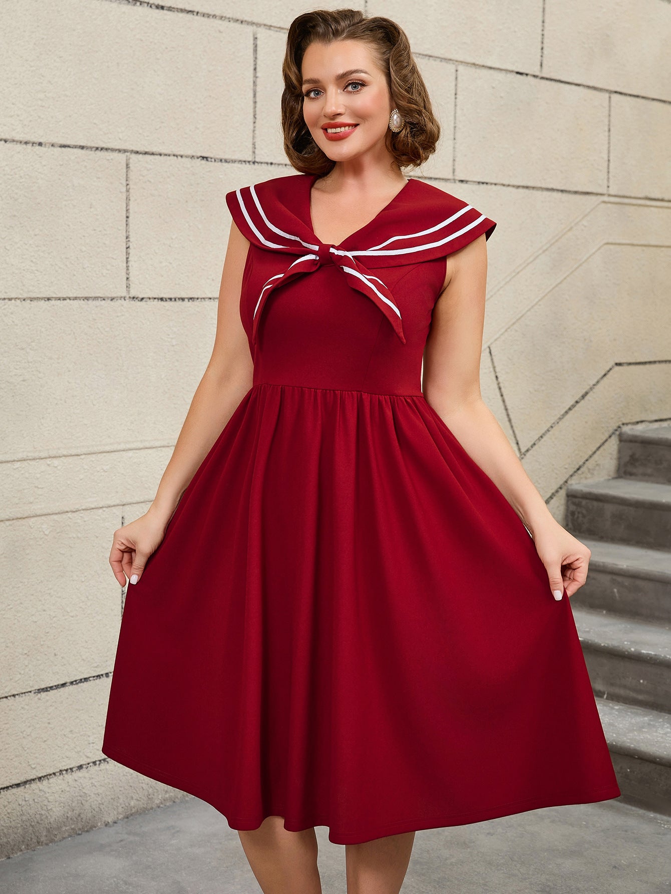 Plus Size Sleeveless Chic Elegant Formal Party A-Line Dress
