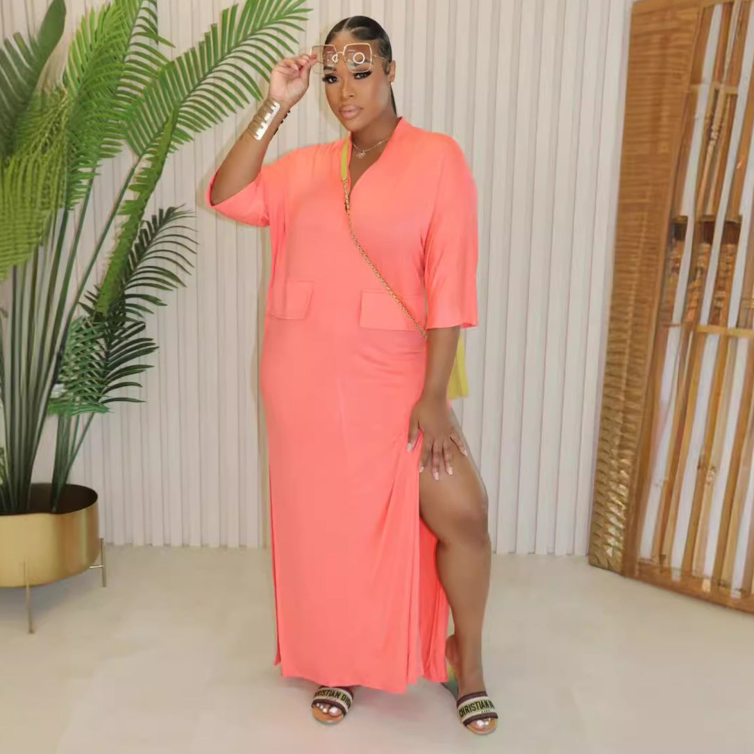 Women Casual V Neck Dress 8