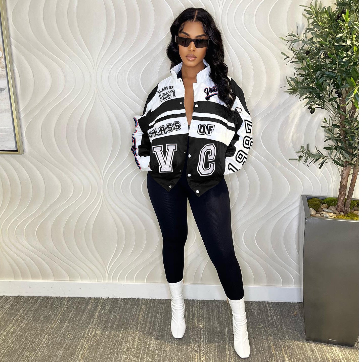 Women's Autumn And Winter Printed Sports Long Sleeve Two-Piece Skirt Set 6