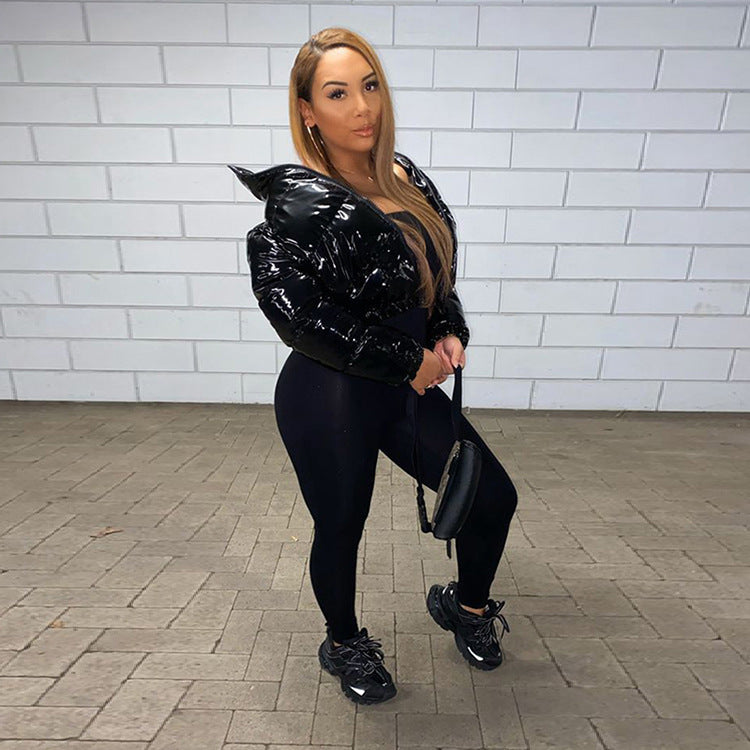 Women zippered padded coat 9