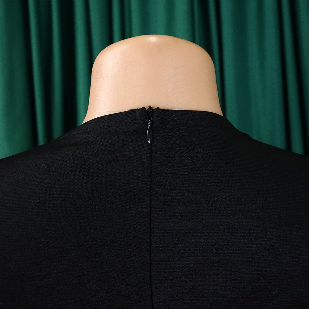 African Women v-neck puff sleeve slit dress 29