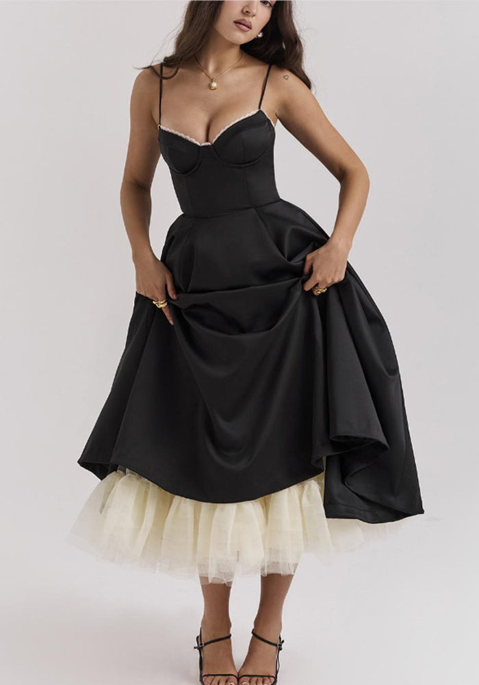 Women Sexy Suspender V-Neck Sleeveless Dress