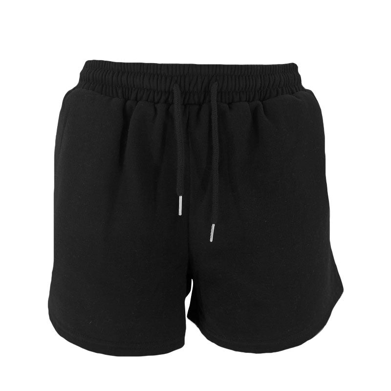 Fall Winter Solid Color Round Neck Pullover Long Sleeve Hoodies Women's Fashion Casual Shorts Two Piece Set 33