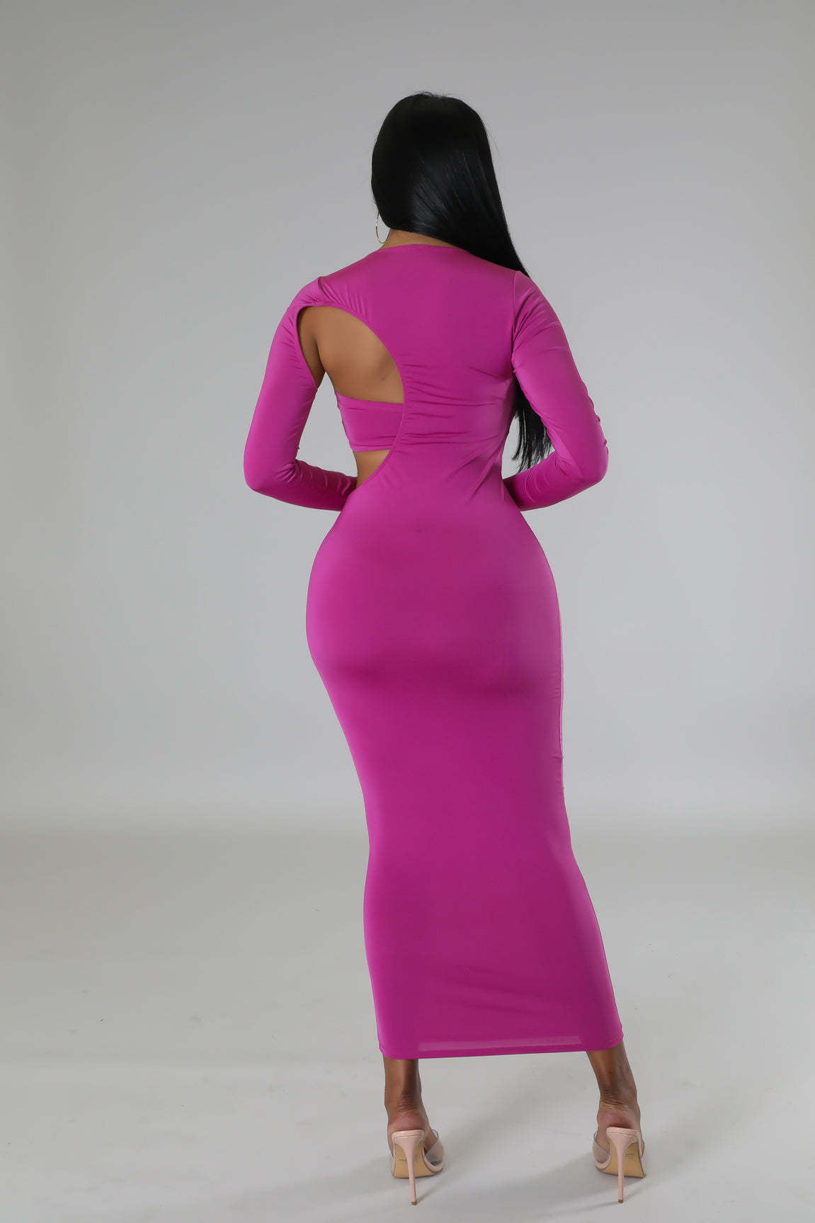 Solid Color Fashion Sexy Low Back Irregular Long-Sleeved Dress Strapless Top Two-Piece Set Women's Clothing 10