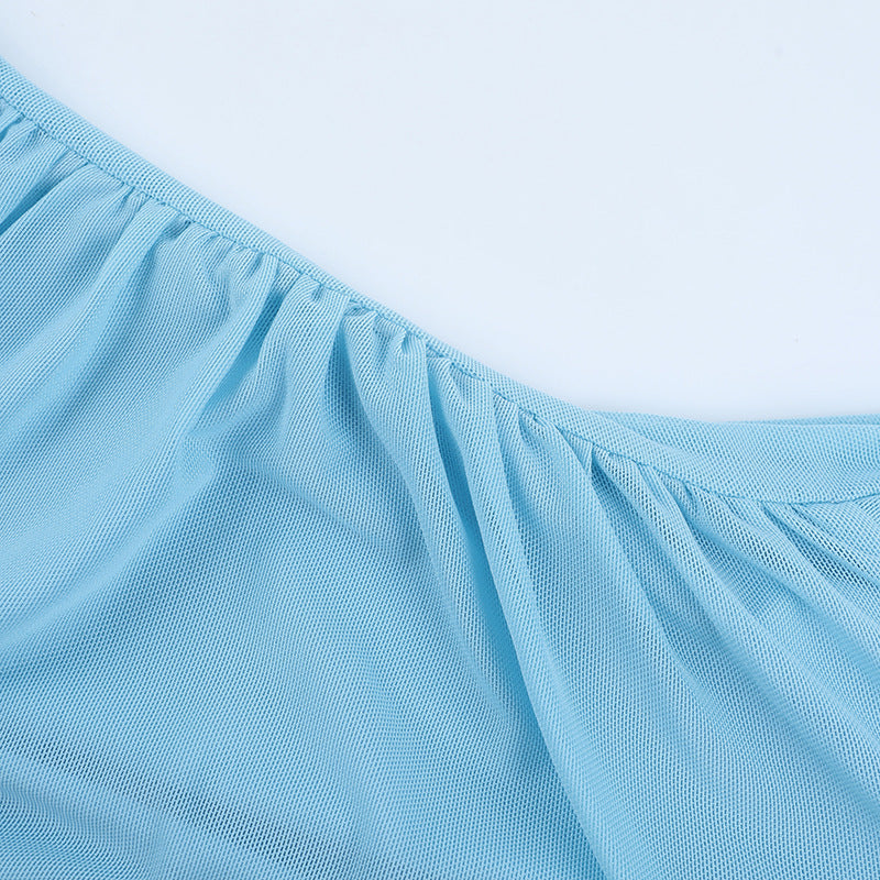 V-Neck Slim Waist Strap Dress Summer Solid Holiday Dress 11