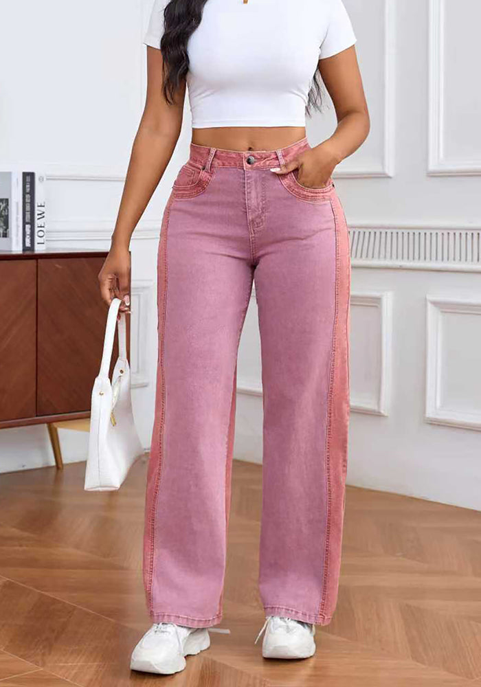 Women Patchwork Casual Denim Pants