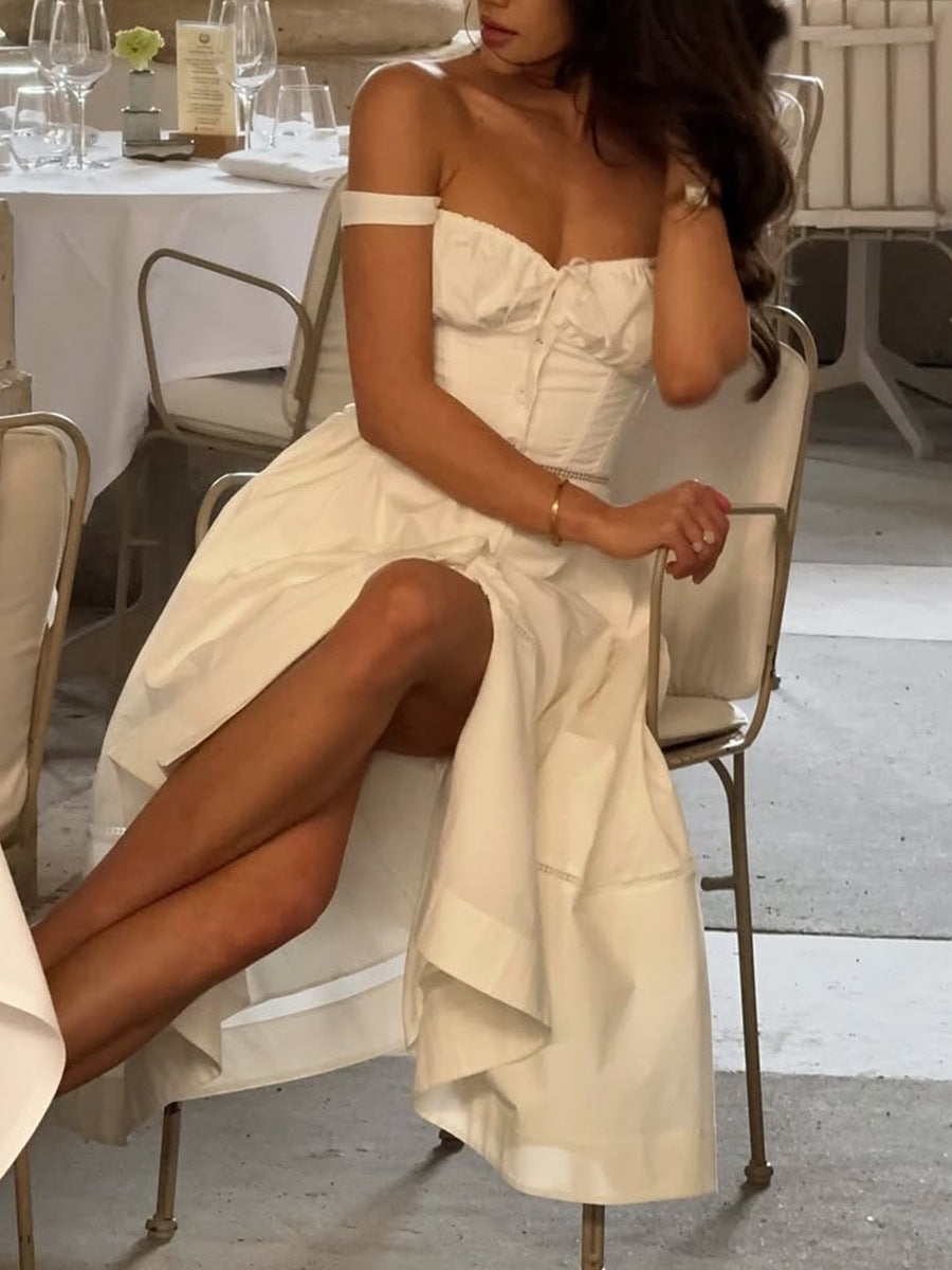 Sweet Strapless Sleeveless Slim Fit Dress 5