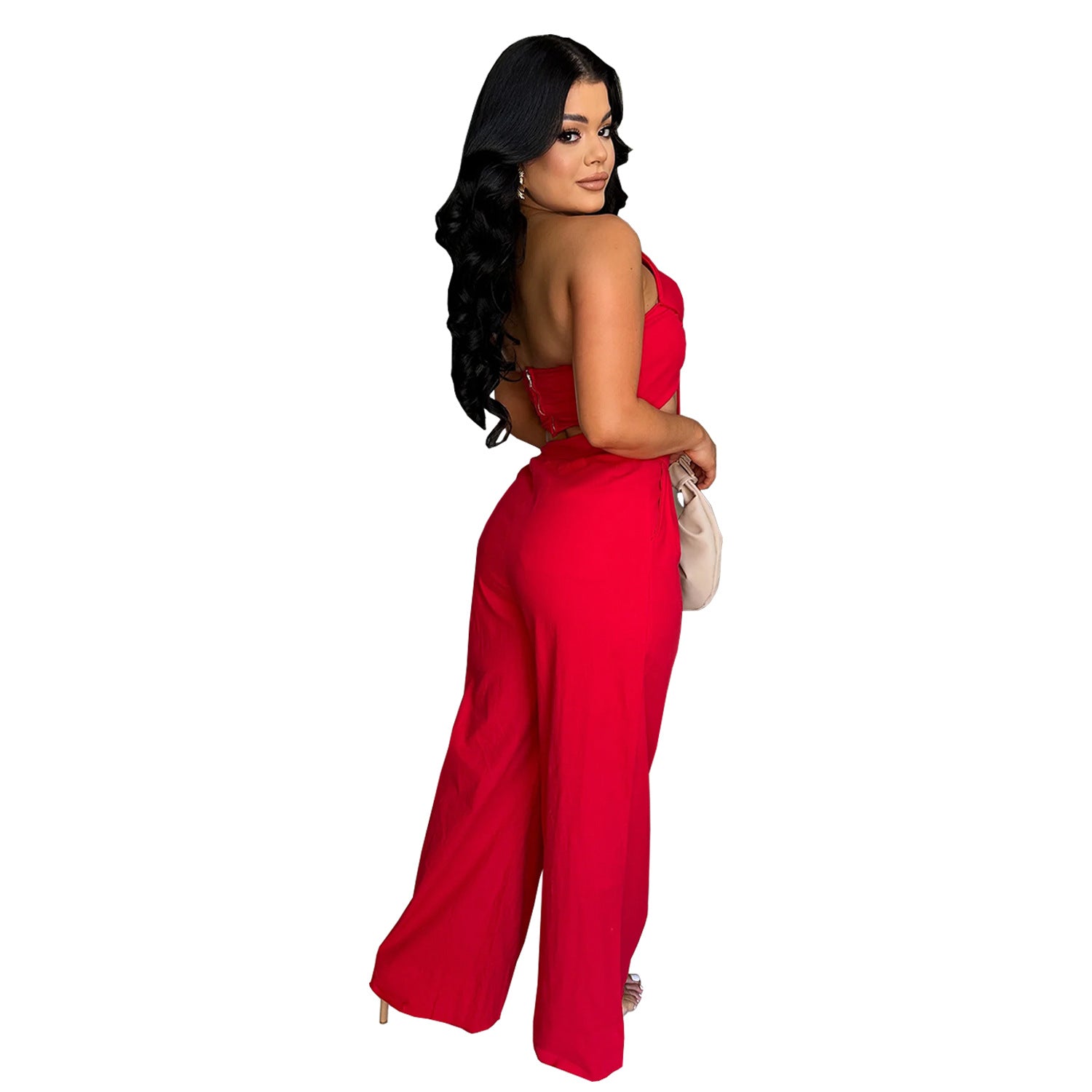 Women  Sexy Bowknot Top and Pants Two Piece Set 13