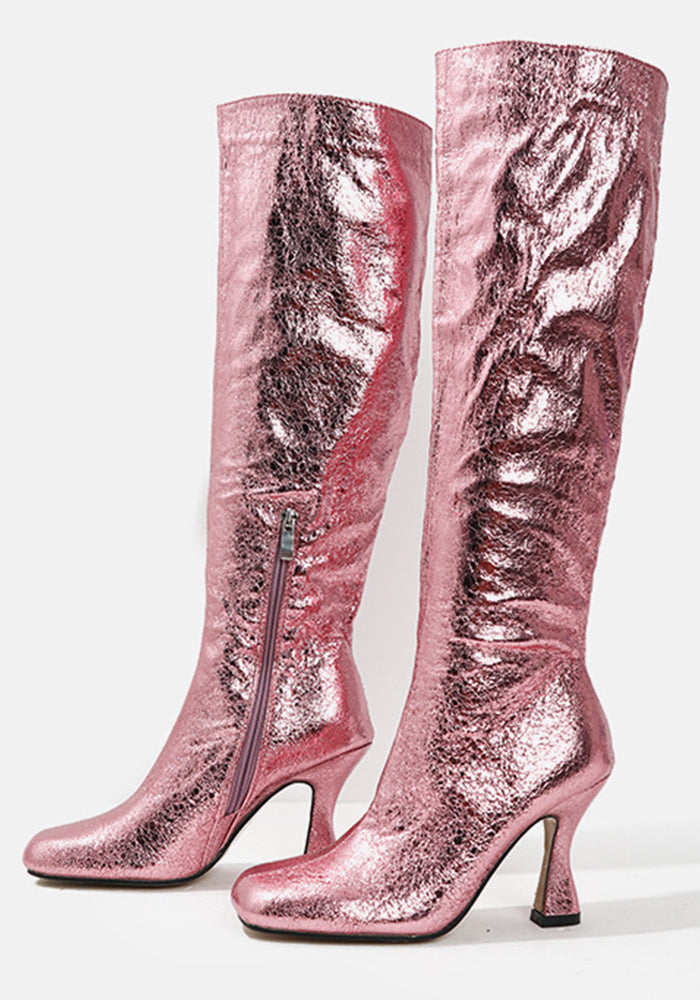 Winter High Boots For Women Stiletto Heels Square Toe Long Boots For Women