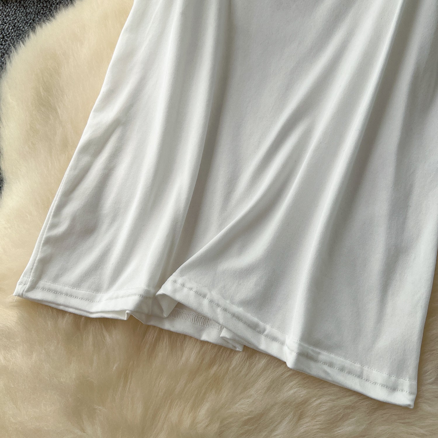 Autumn Lace Sheer Embroidered Blouse High Waist Midi Skirt Set 19