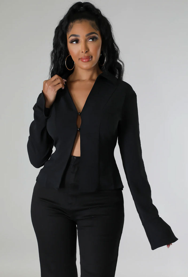 Women's Long Sleeve Shirt Solid Color Chic Fashion Casual Blouse 3