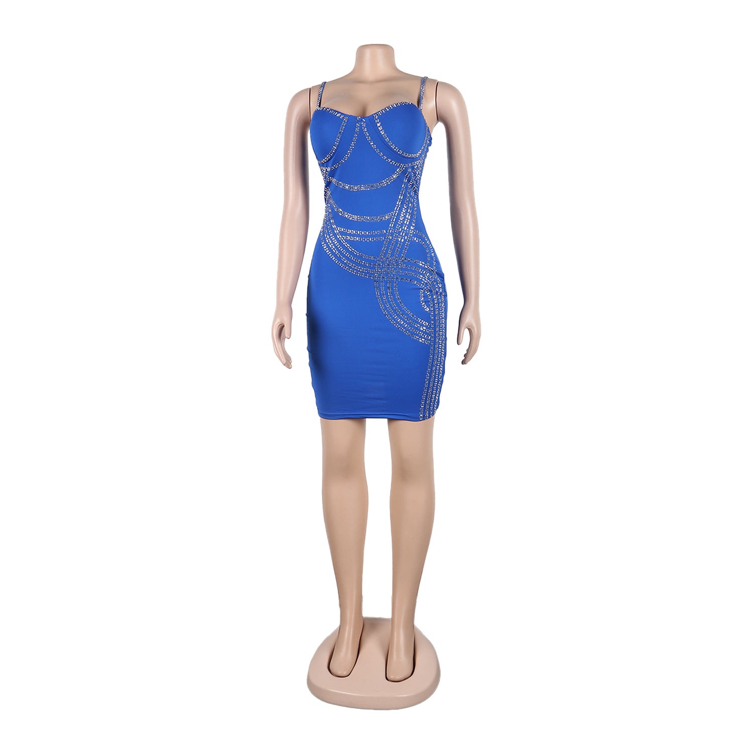 Sexy Beaded straps Slim bodycon club Dress 7