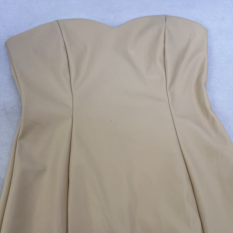 Women Solid Sexy Strapless Bodycon Dress 23