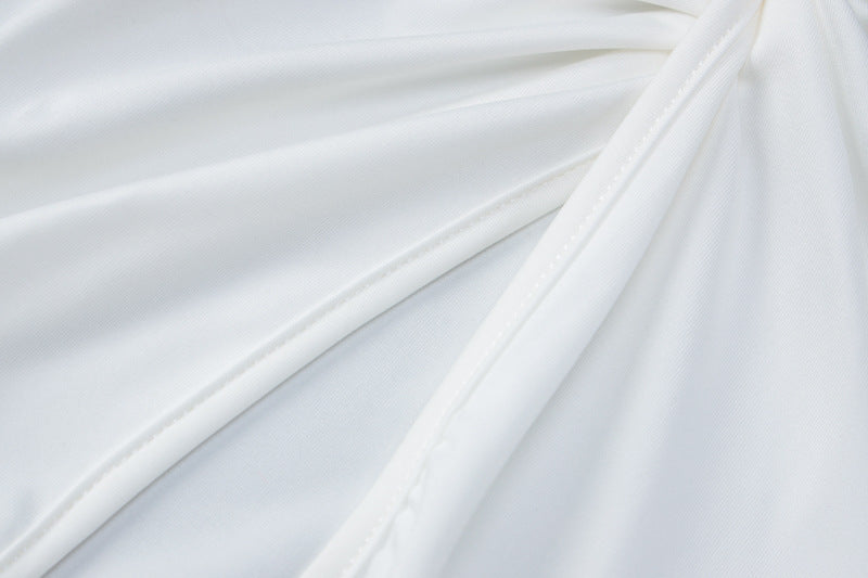 Women autumn sexy long-sleeved v-neck Top and high-waist slit Skirt two-piece set 14