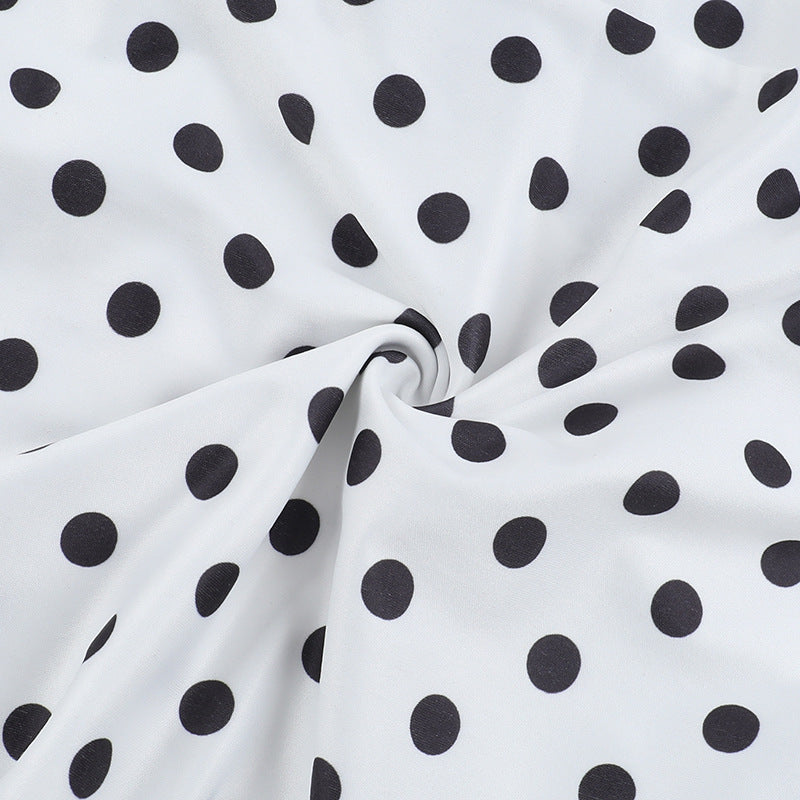 Summer Chic Polka Dot Sleeveless Halter Neck Slim Long Dress 17