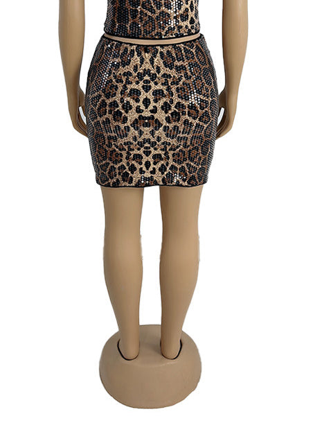 Women nightclub sequined shiny Bodycon skirt 8