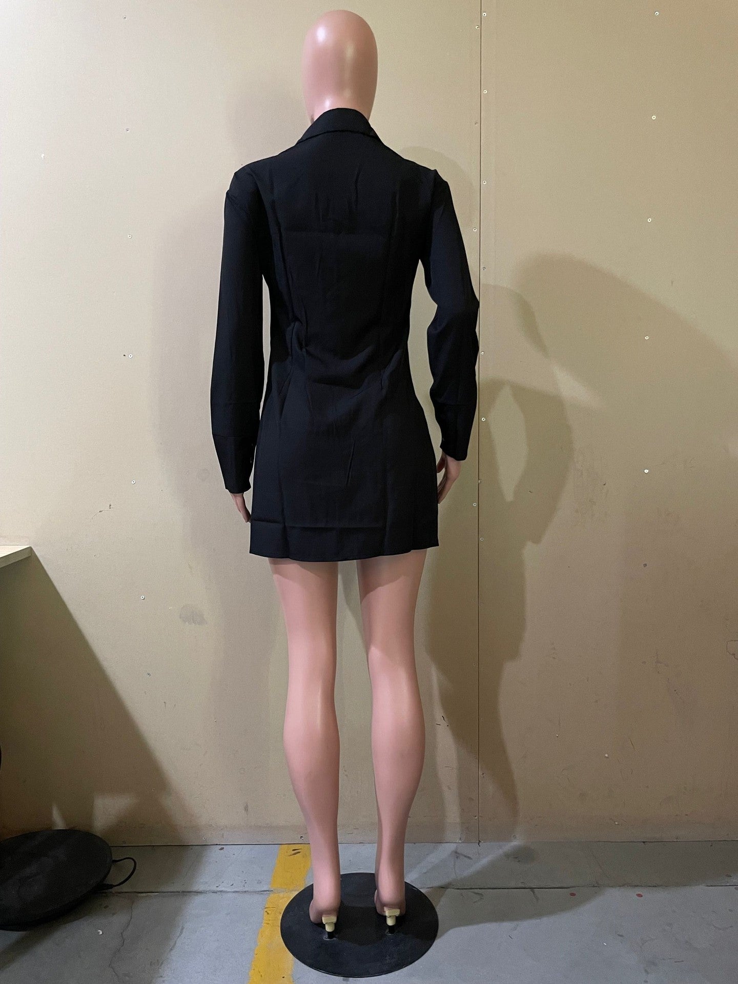 Women Spring Fashion Slit Turndown Collar Shirt 12