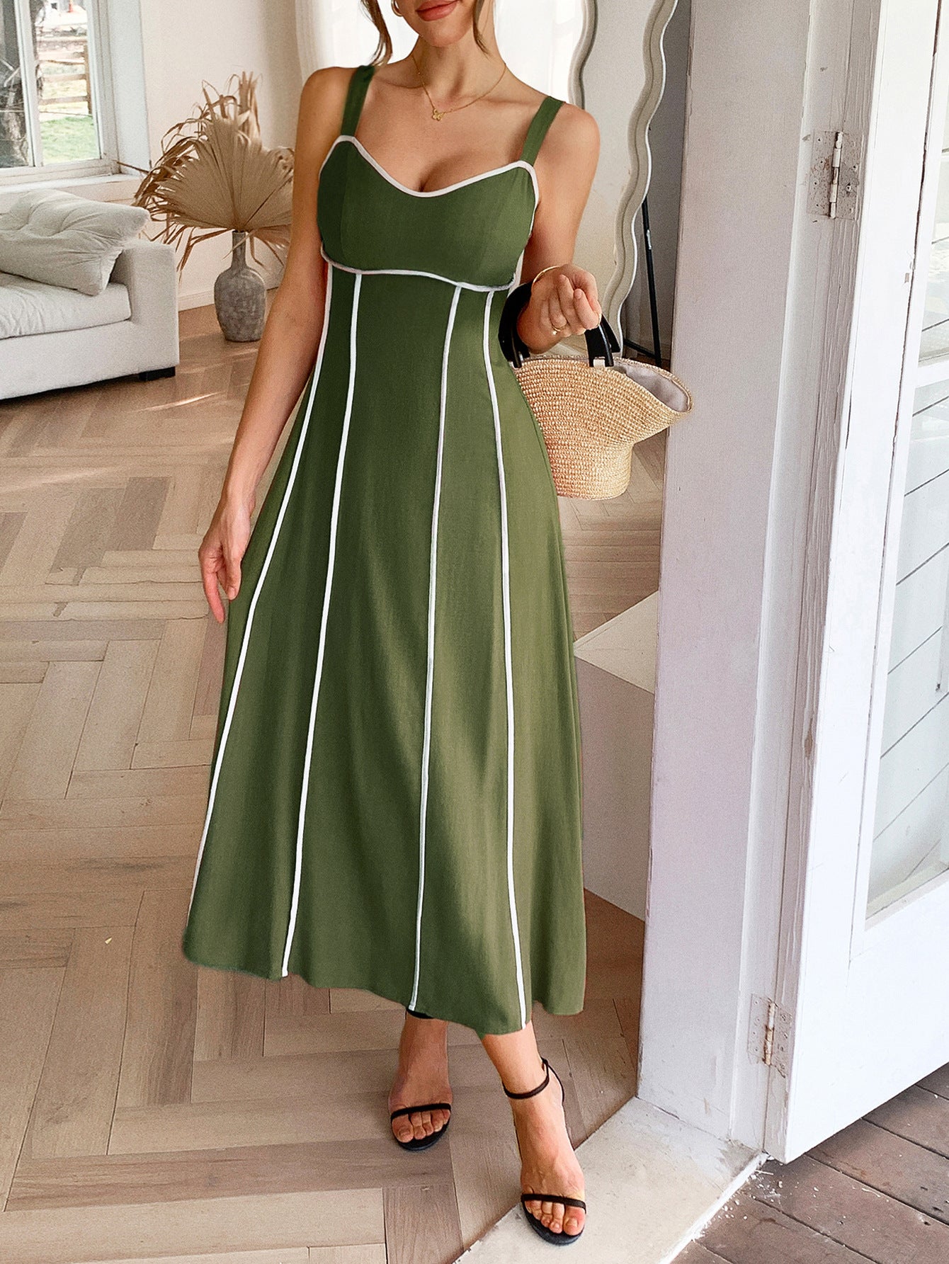Spring/Summer Women's Casual Holidays Beach Strappy Long Dress 3
