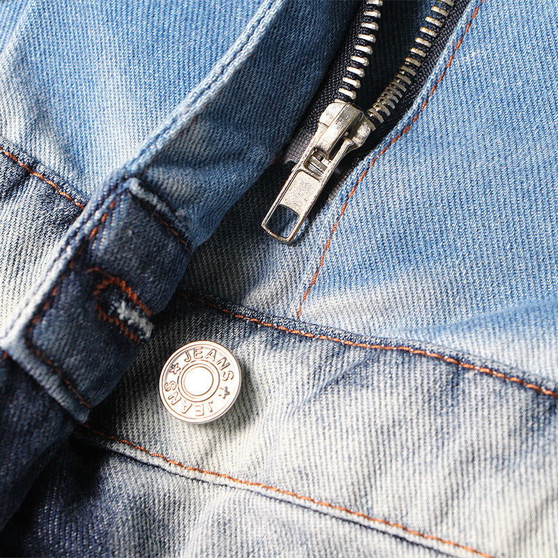 Women's Fashion High Waist Distressed Patchwork Denim Shorts 7