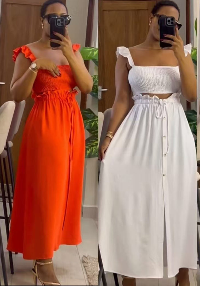 Fashion Solid Color Women's Strap Maxi Dress