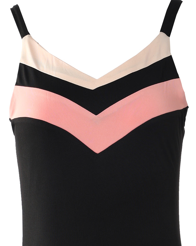 Black Contrast Strap Midi Dress 6