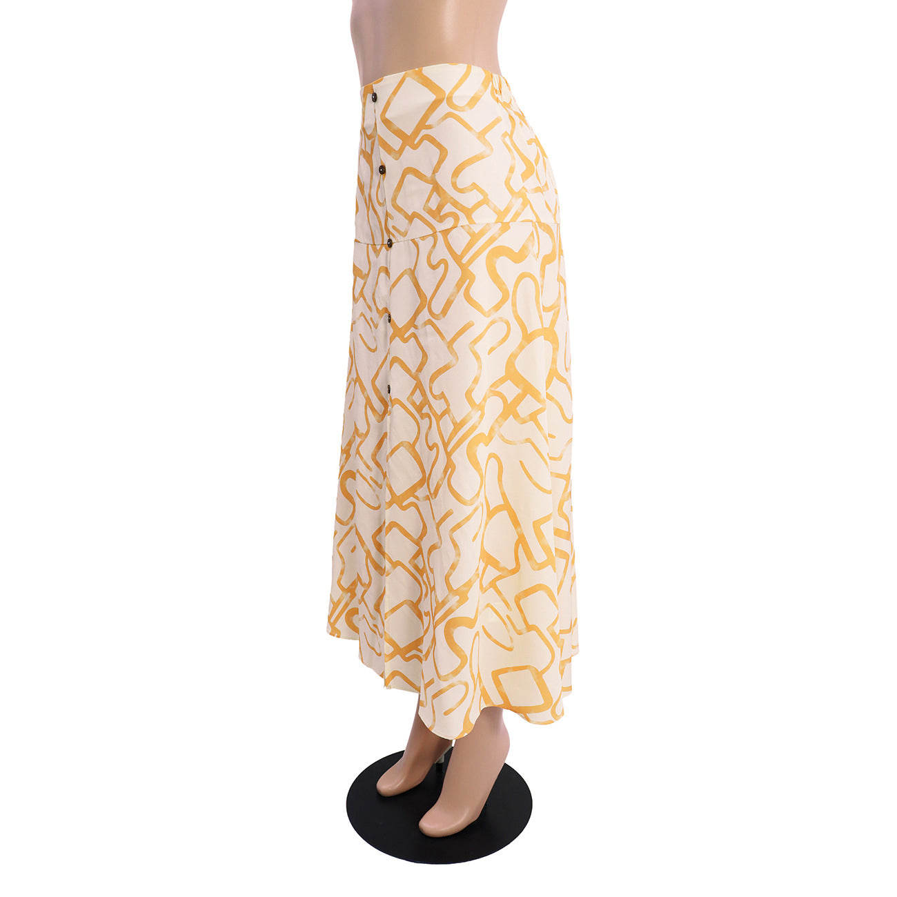 Women Casual Holidays Printed Button Skirt 4