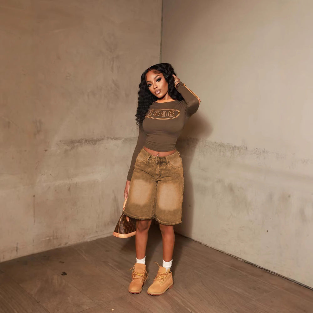 Women casual tassel Denim Shorts 4