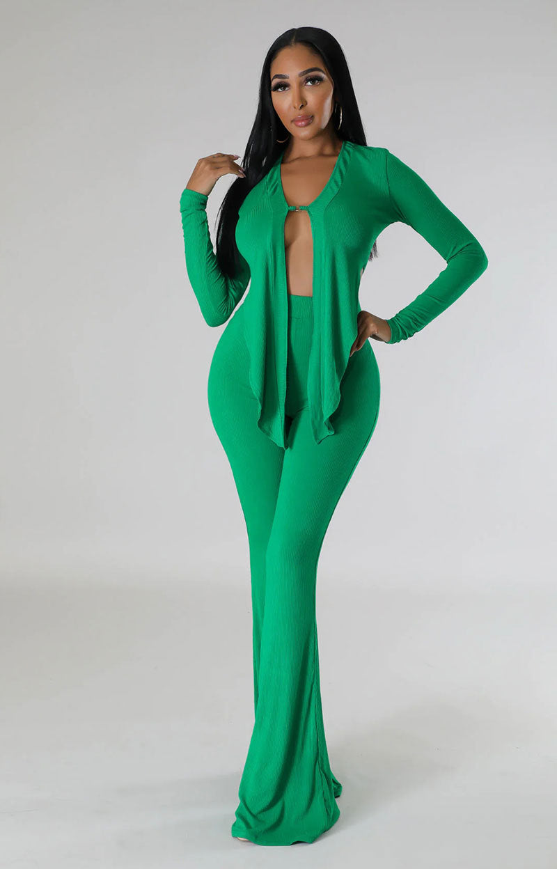 Women Autumn Casual Long Sleeve Top and Pant Two-piece Set 3