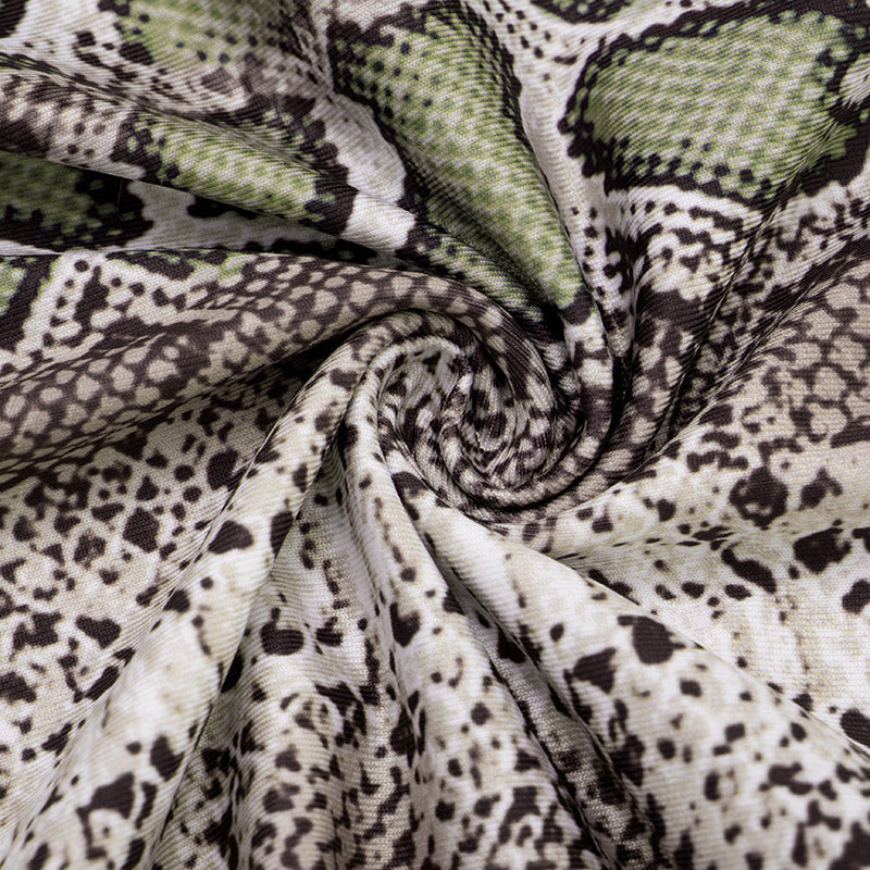 Women Fall Snake Print Halter Neck Sleeveless Top and Pants Two-Piece Set 17