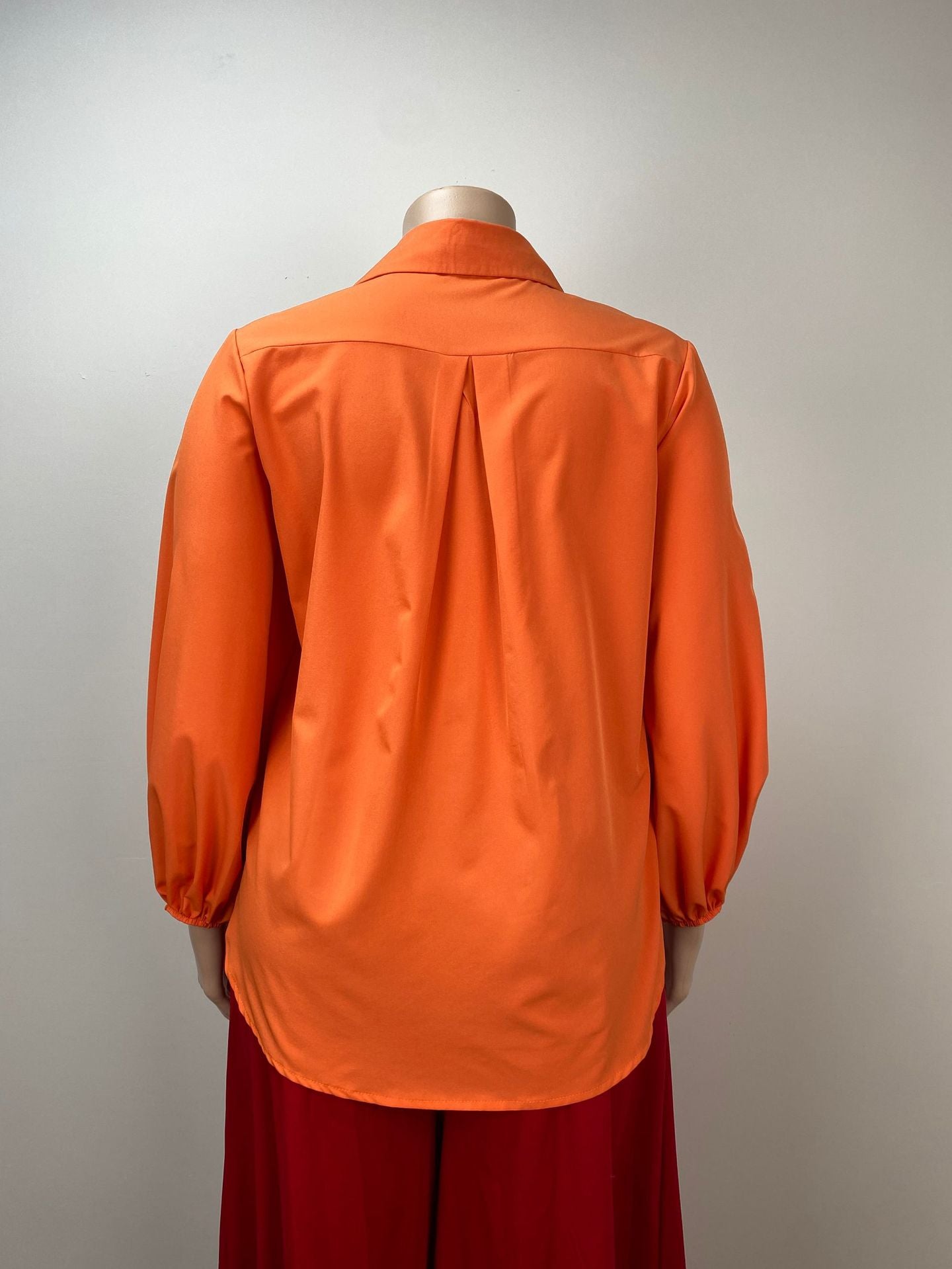 Plus Size Solid Loose Lantern Sleeve Shirt 5