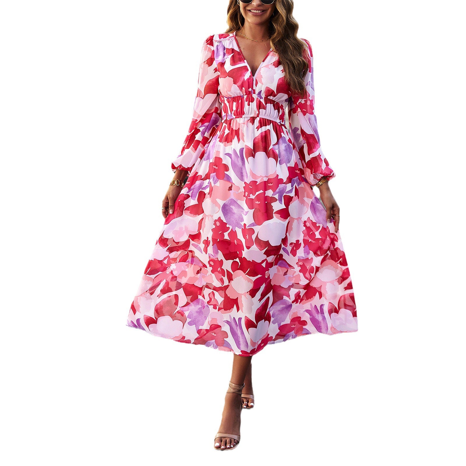 Women Fall Boho Holidays Casual Print Dress 9
