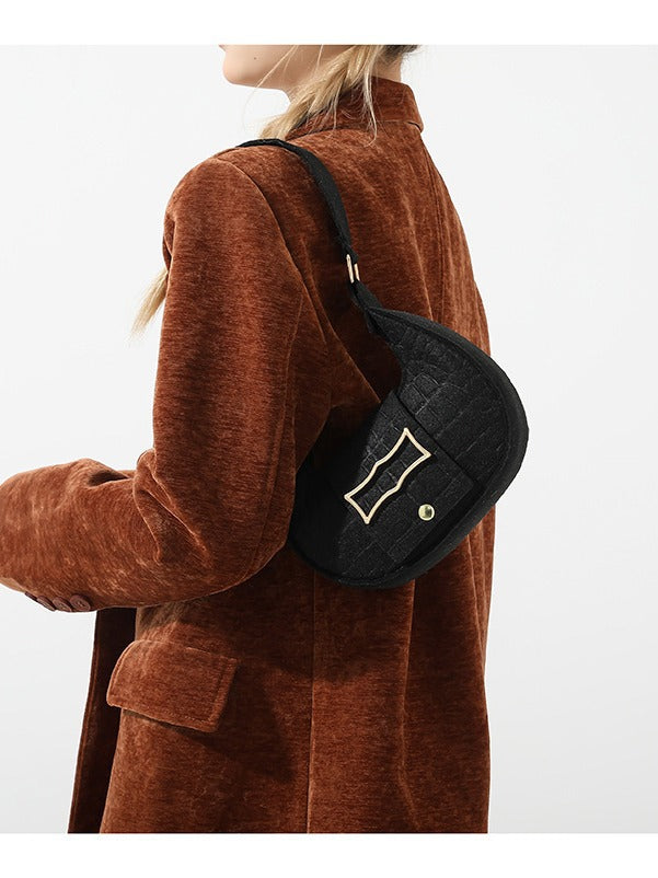 Women Trendy Saddle Bag Felt Bag 10
