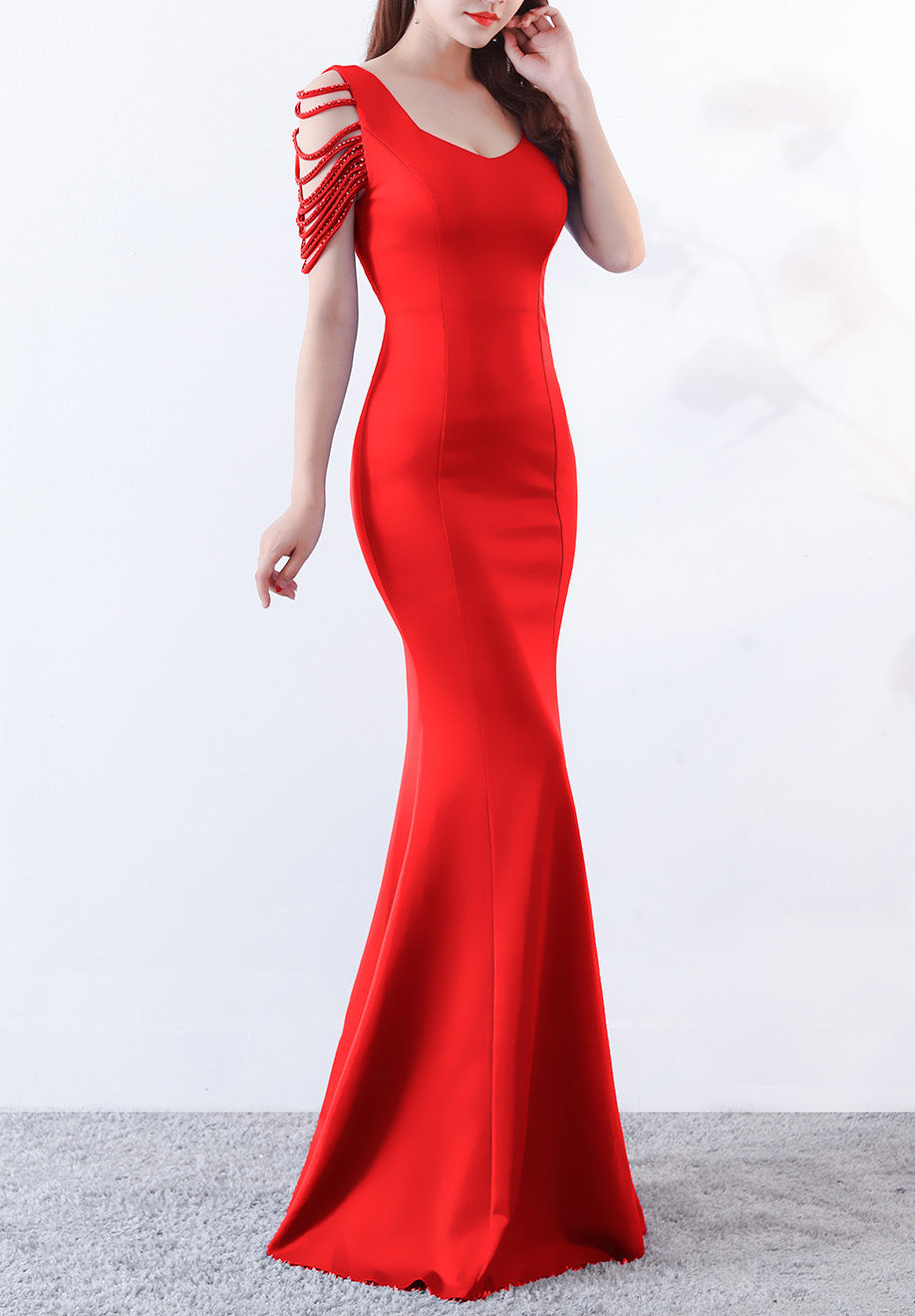 sexy fishtail dress bride wedding toast clothing