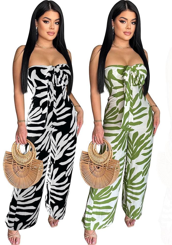 Women Printed Off Shoulder Jumpsuit