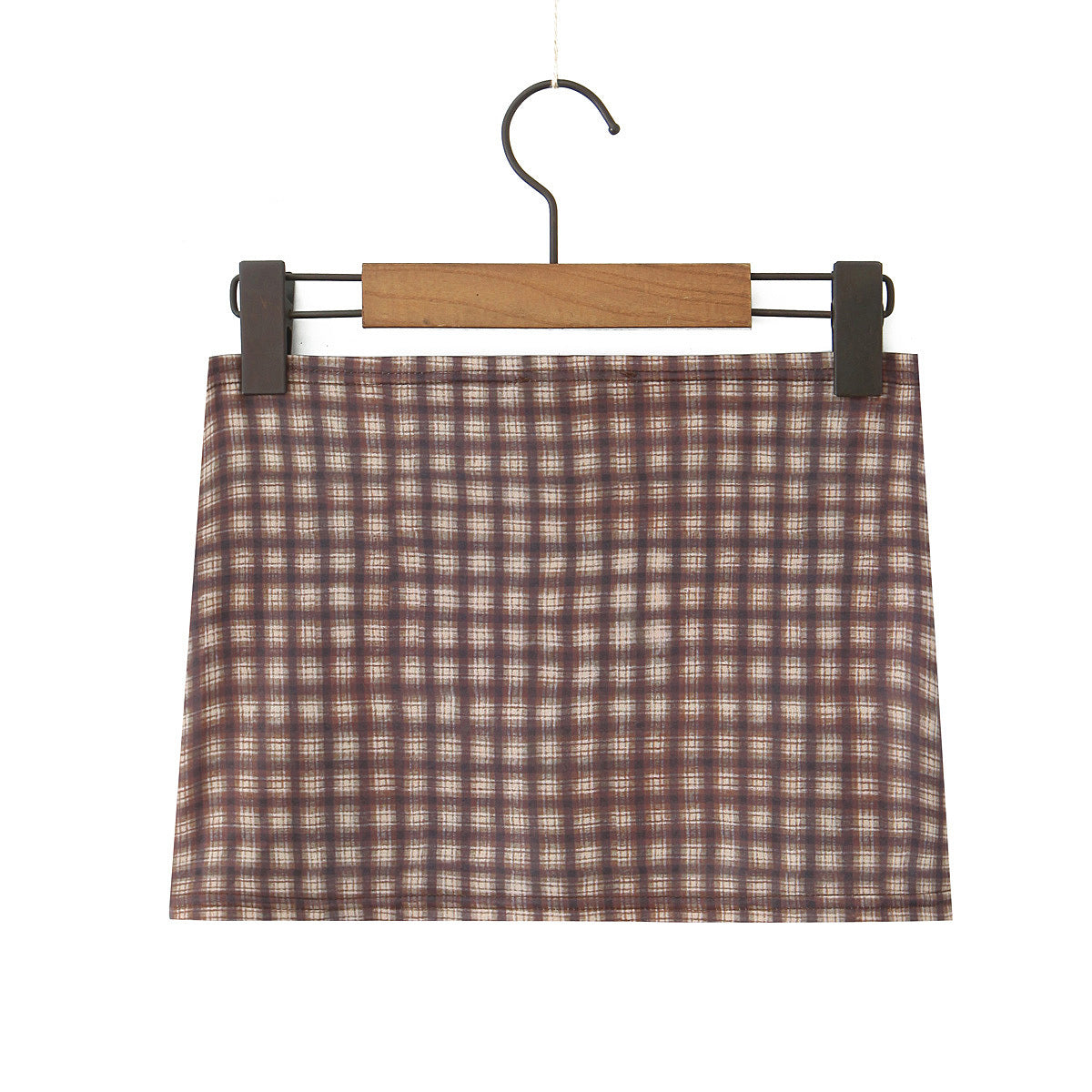 Cami Top and Low-Waist Bodycon Skirt Plaid Lace Patchwork Set 20