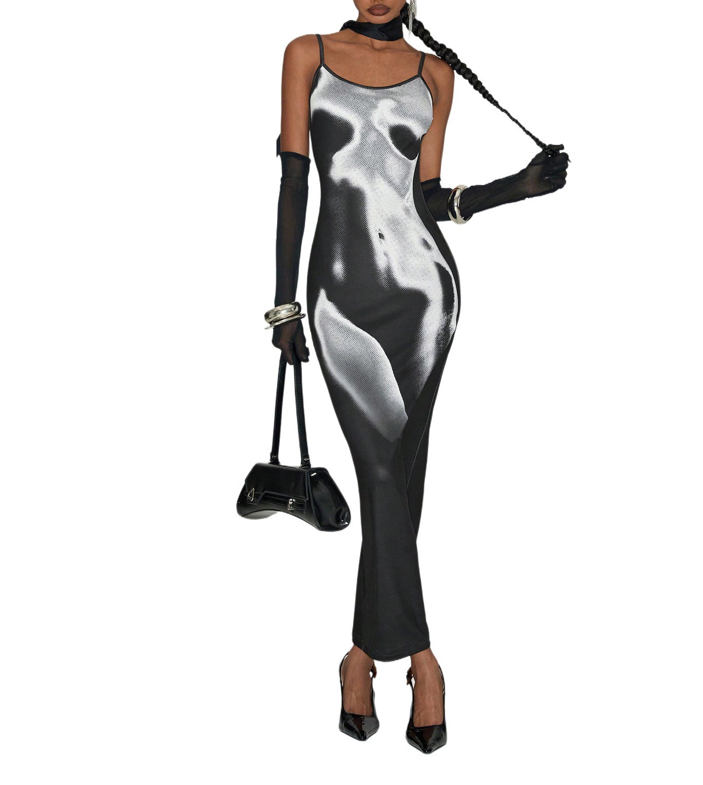 Sexy Fashion Summer Sleeveless Strap Printed Long Dress 3