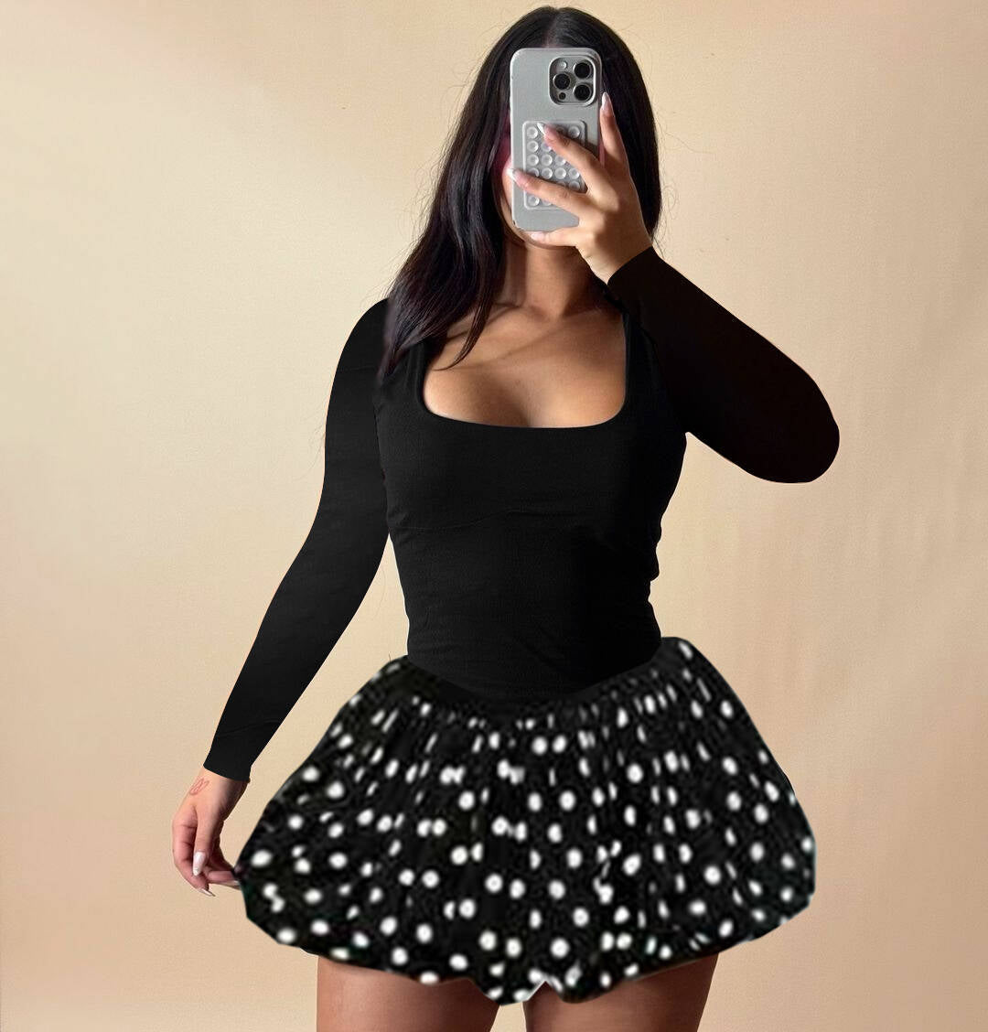 Women Fall and Winter Long Sleeve Flower Bud Strap Dress 6