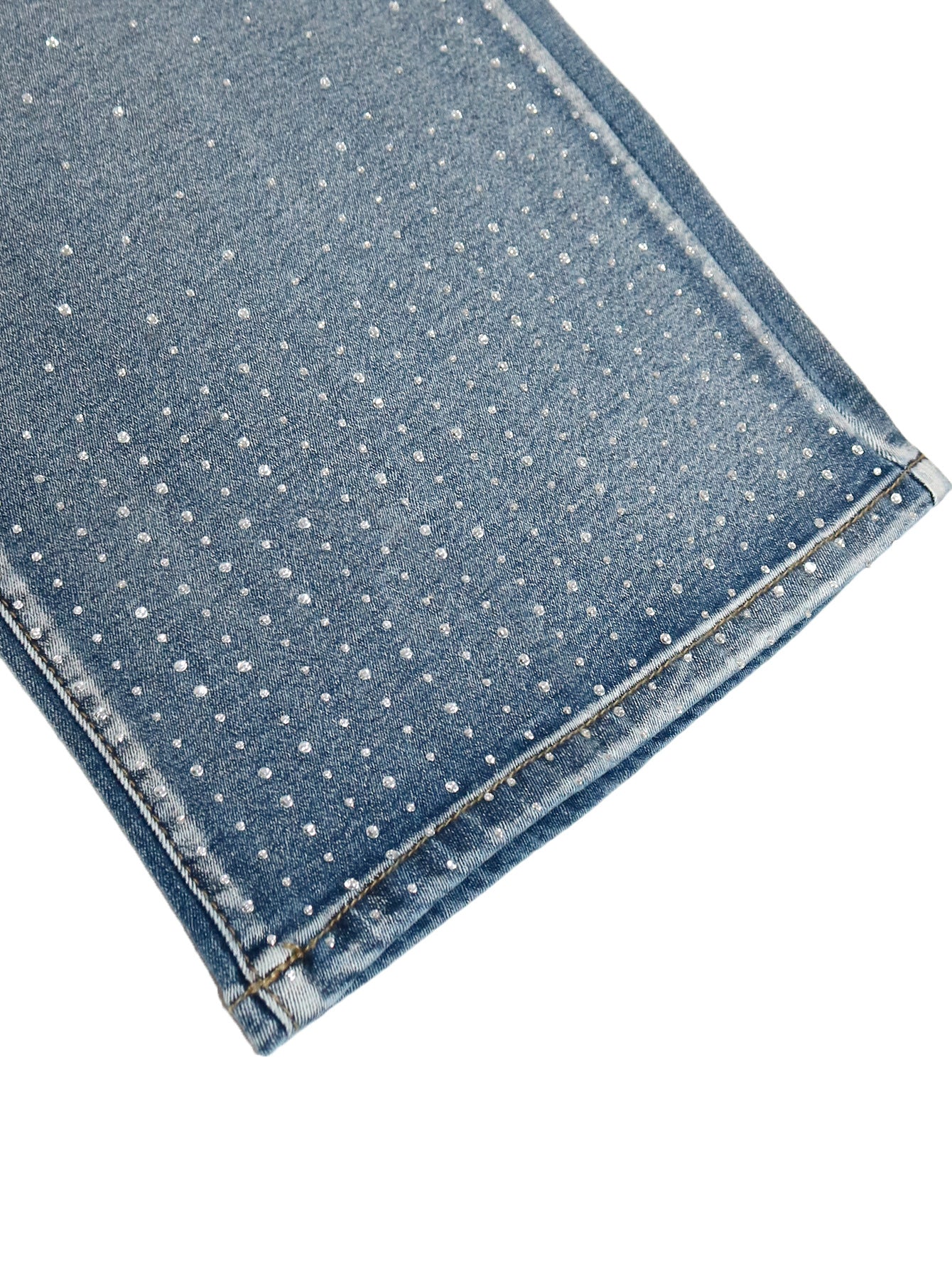 Women Casual Beaded Denim Pants 10