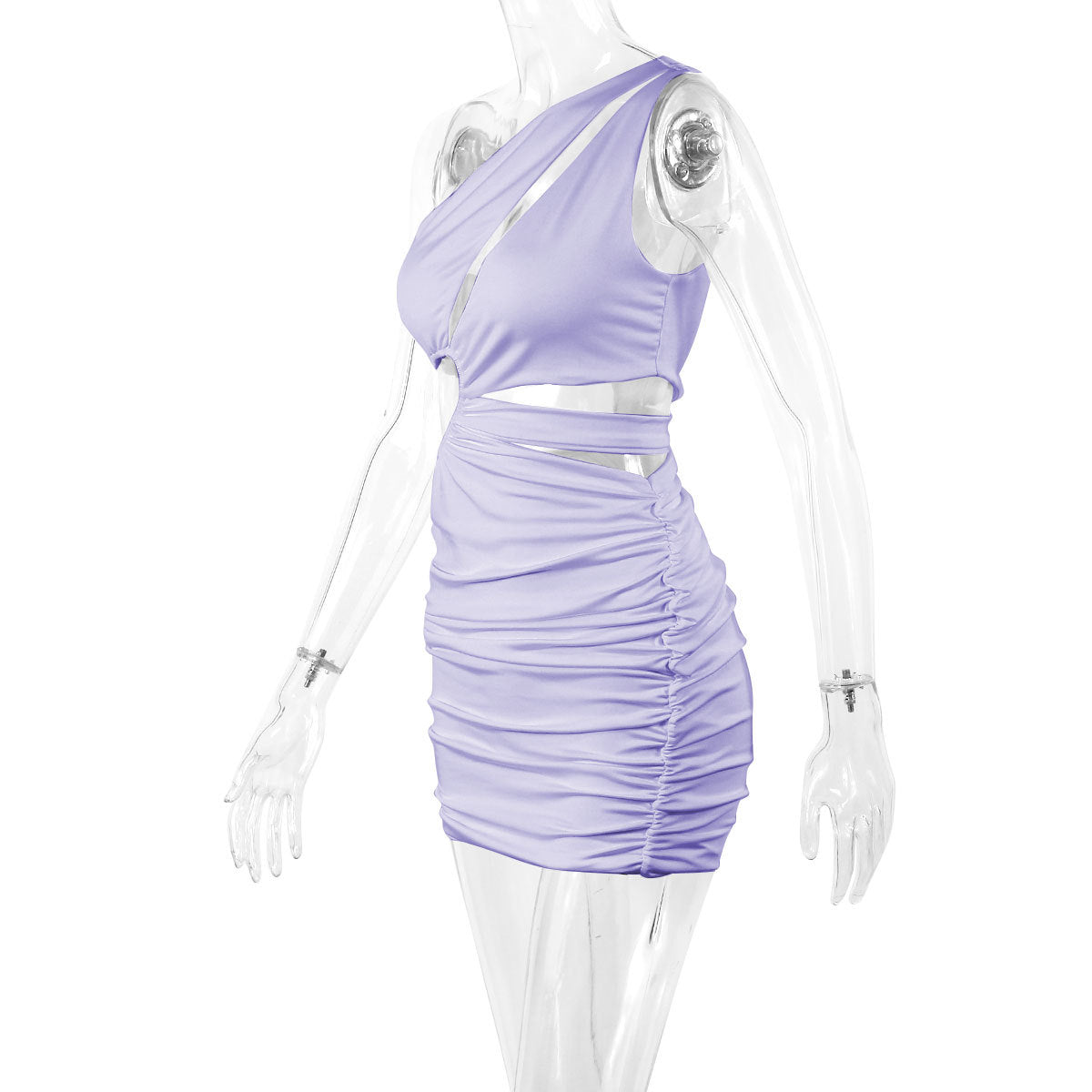 Women Sexy Slash Shoulder Hollow Bodycon Dress 14