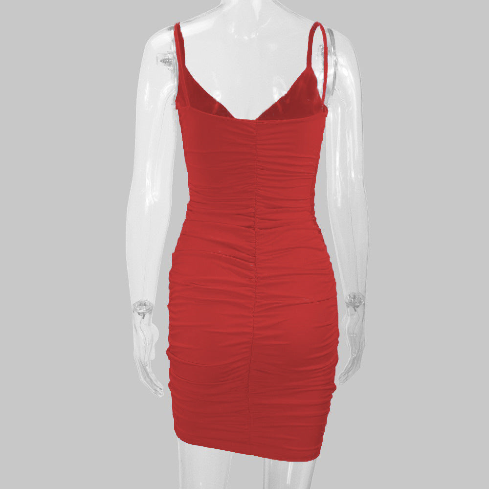 Women's Clothes Sexy Summer Style Straps V-Neck Bodycon Dress 33