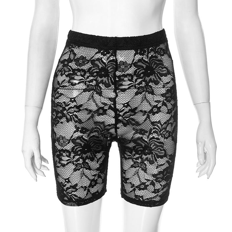 Sexy Lace Basic See-Through Stretchy Shorts for Women 9