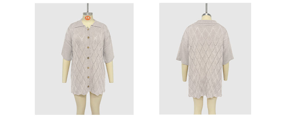 Women Spring Summer Turndown Collar Casual Short Sleeve Knitting Top 20