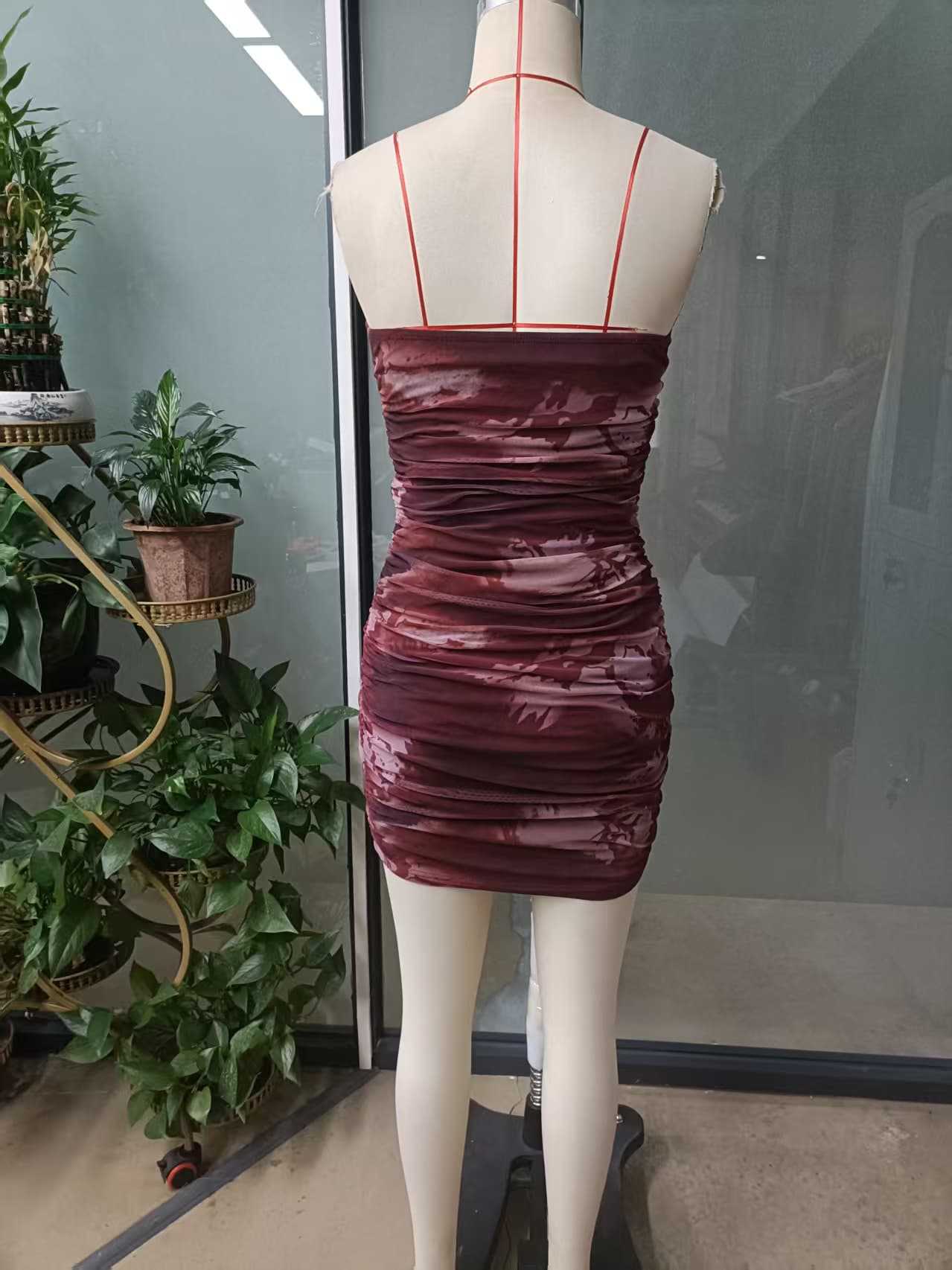 exy strapless bodycon Printed party mini dress 7