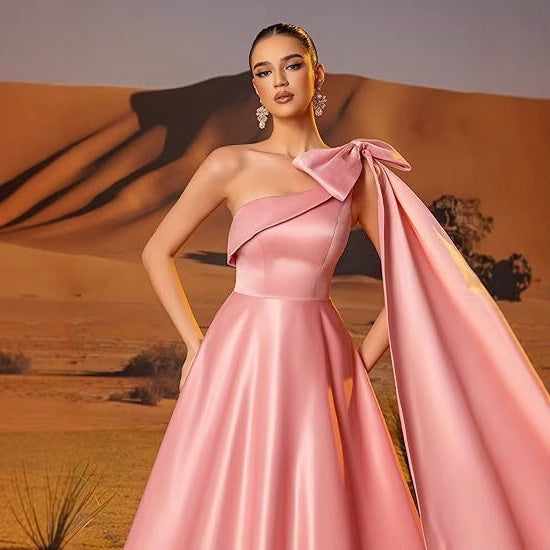 Women One-Shoulder Satin Formal Evening Dress（Processing time need 3-6 days） 27