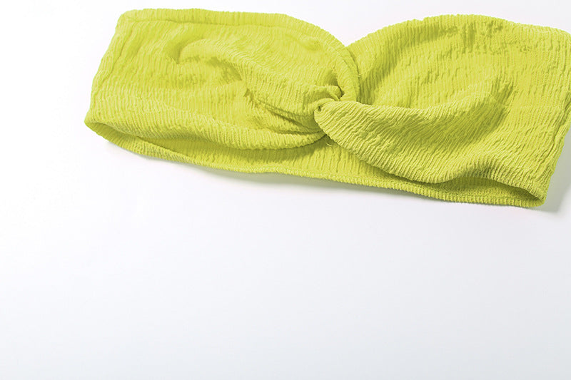 Women Summer Sexy Strapless Top and Long Skirt Two-Piece Set 30