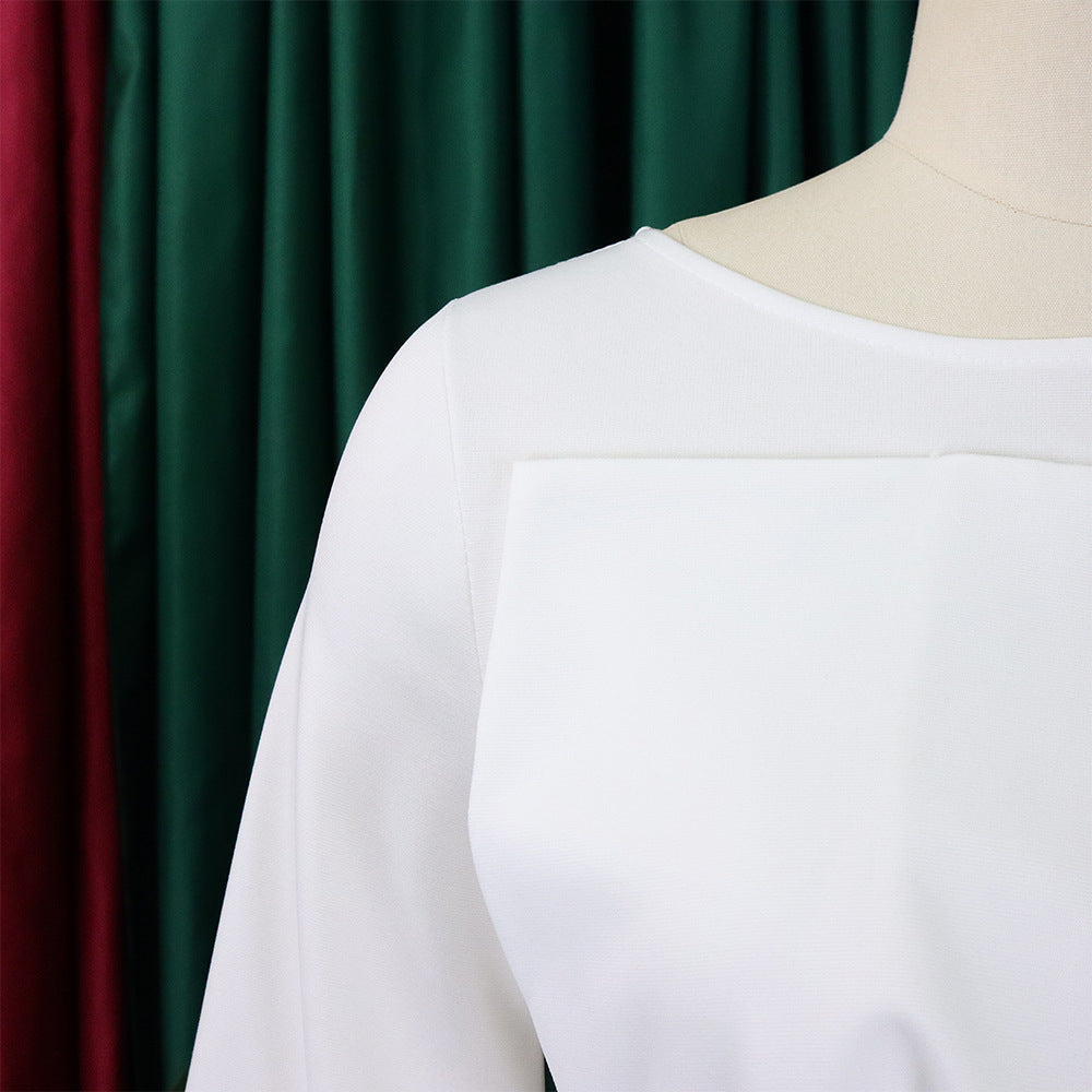 Women's Solid Color Professional Fashion Chic Plus Size Elegant African Dress 27