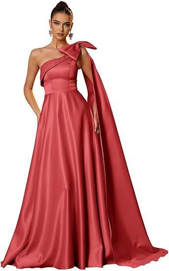 Women One-Shoulder Satin Formal Evening Dress（Processing time need 3-6 days） 9
