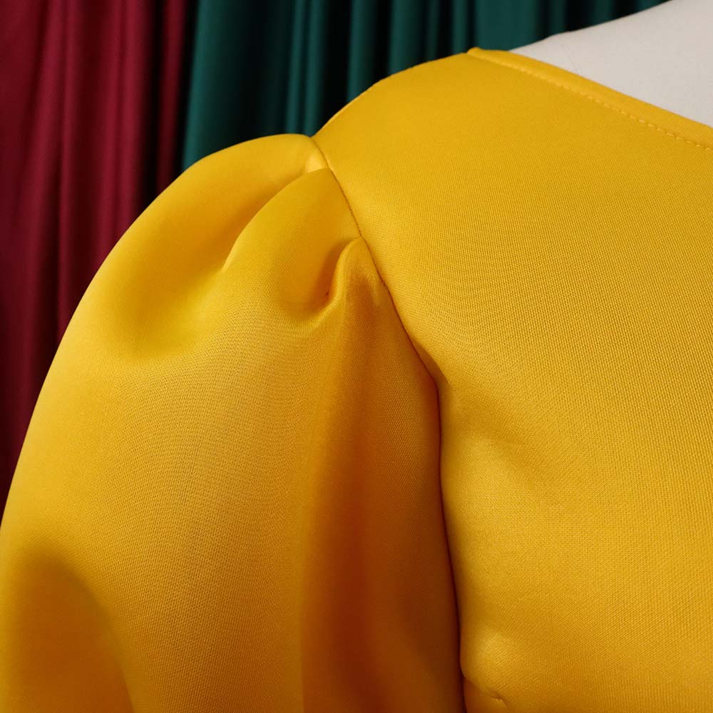 Women Summer Puff Sleeve Formal Party Slit Gown Dress 17