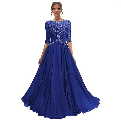 Women Lace Long Formal Evening Dress Prom Party Dress（Processing time need 3-6 days） 5