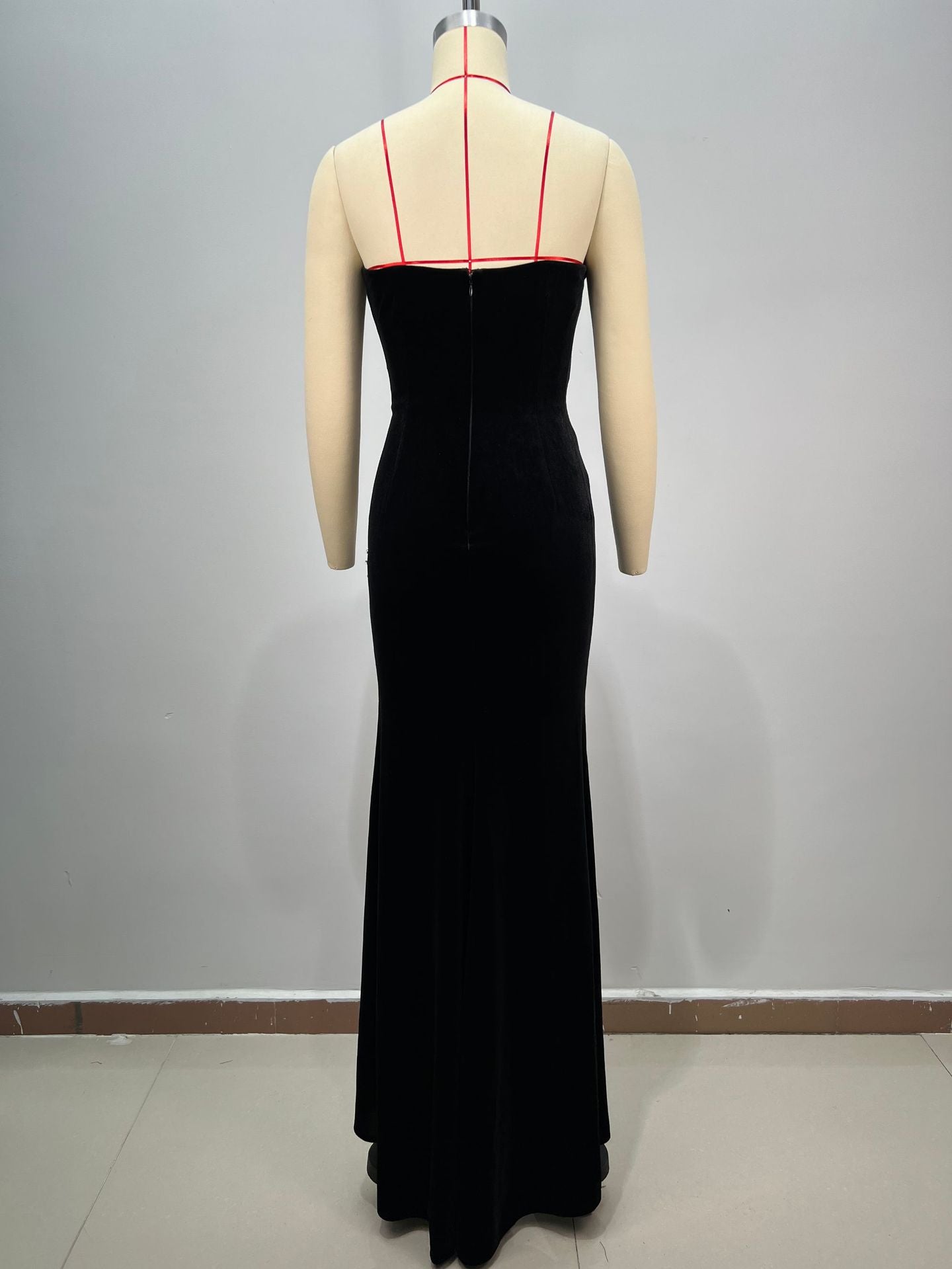 Women Velvet Formal Party Evening Dress 7